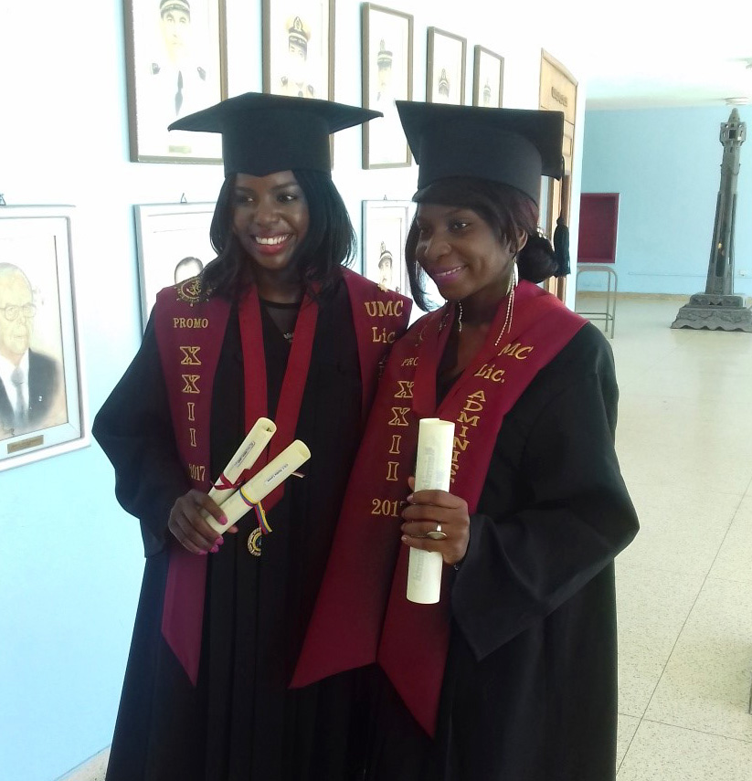 Vincentian students Methlyn Gill and Ms. Decolia Adams